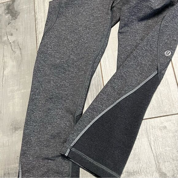 Lululemon Cropped Wunderunder Heather Gray Scallop Waist Capri 19” Legging 4 - Picture 5 of 16